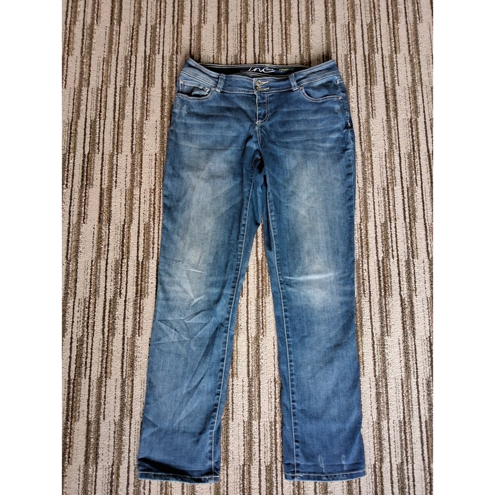 INC International Concepts Womens Straight Leg Jeans Blue Denim Size 8 Stretch